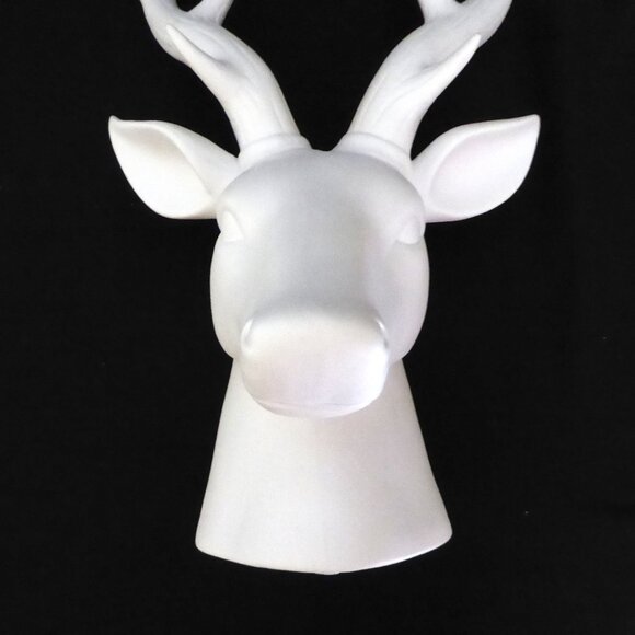 NEW 15” PORCELAIN WHITE STAG DEER ANTLERS HEAD TABLE TOP PORCELAIN STATUE - Picture 11 of 12